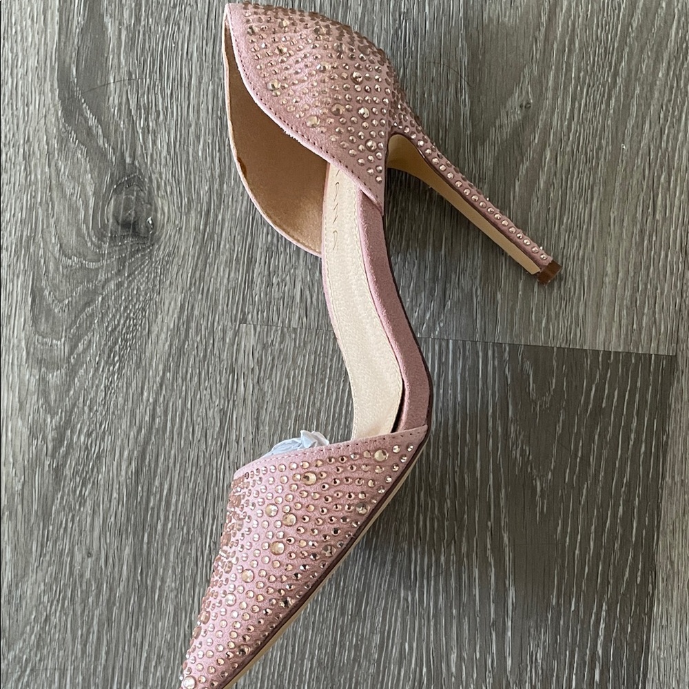 Liliana Pink Crystal-Embellished Pointed-Toe D'Orsay Flats - Picture 10 of 13
